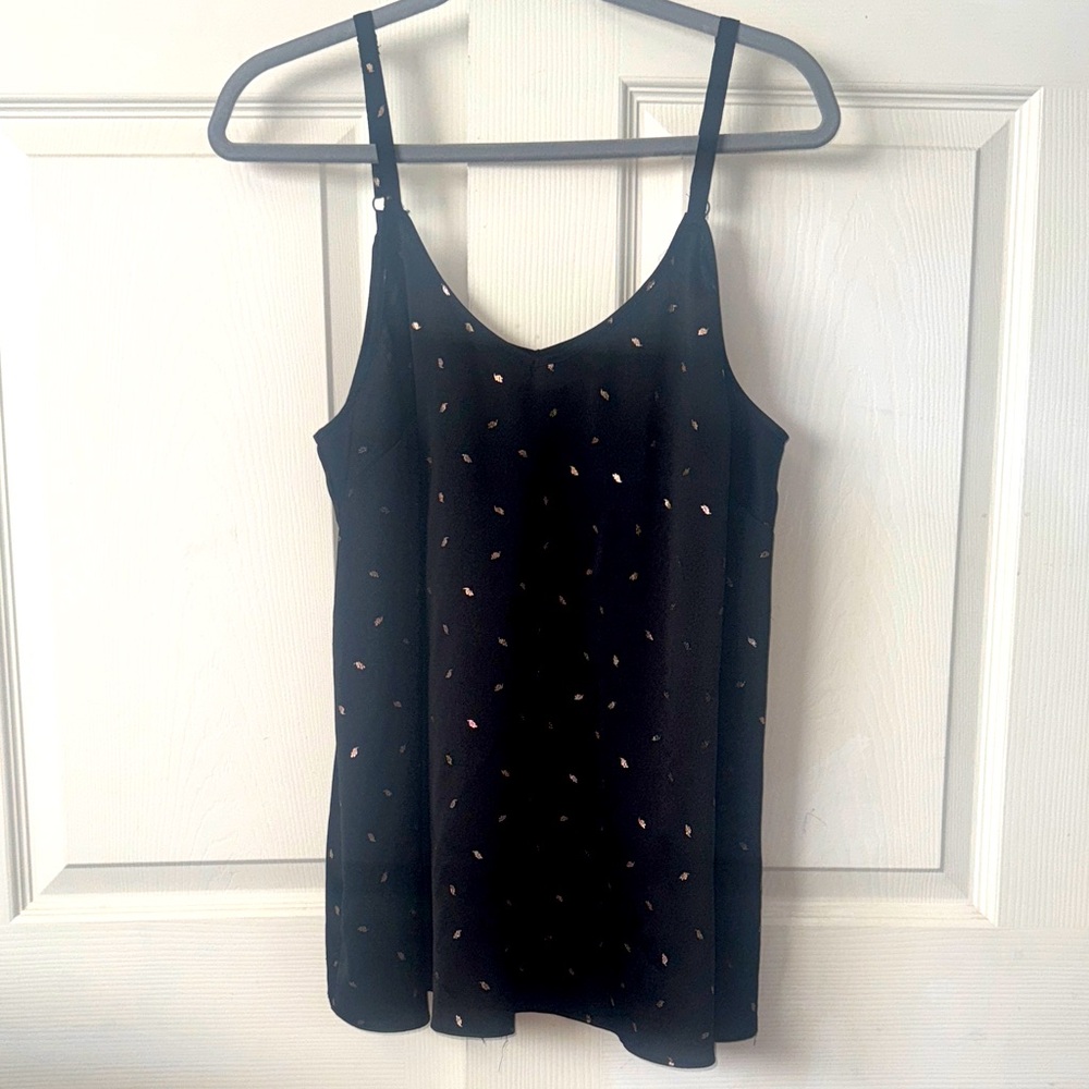 Torrid Black Camisole with Subtle Leaf Pattern